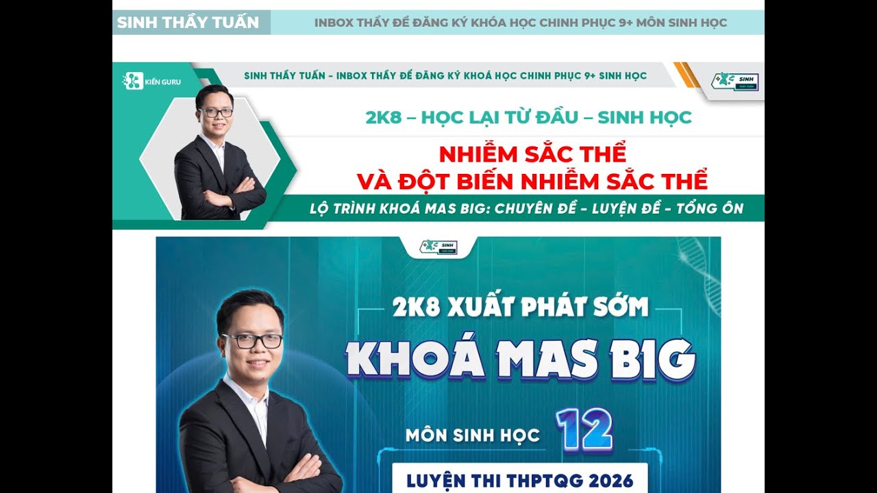 NHIỄM SẮC THỂ VÀ ĐỘT BIẾN NHIỄM SẮC THỂ || HỌC LẠI TỪ ĐẦU - BUỔI 4
