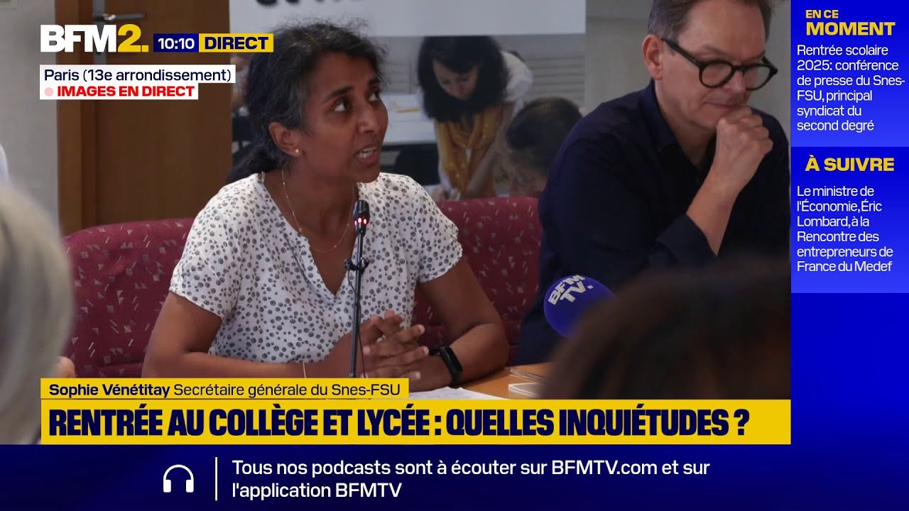 🟡Rentrée scolaire 2025: suivez en direct la conférence de presse du Snes-FSU