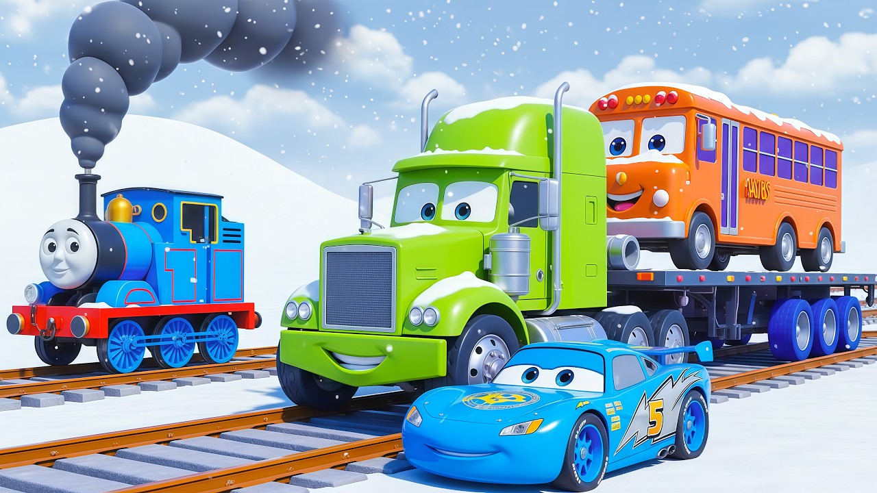 Choose The Right Door With Tires Mcqueen, JCB, Tractor, Car, School Bus, Truck 3D Vehicle Game