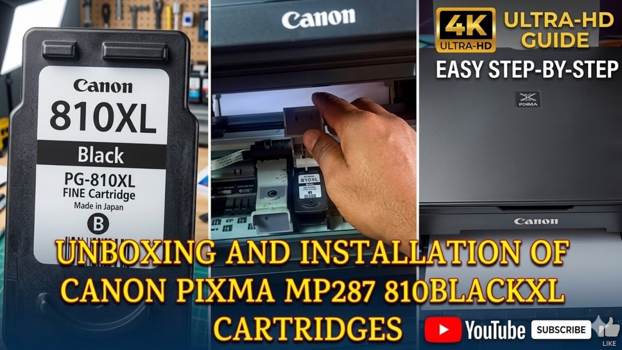 Cartridges For Canon Printer Pixma ll MP287 810 Black XL ll inkjet printer ll DIY