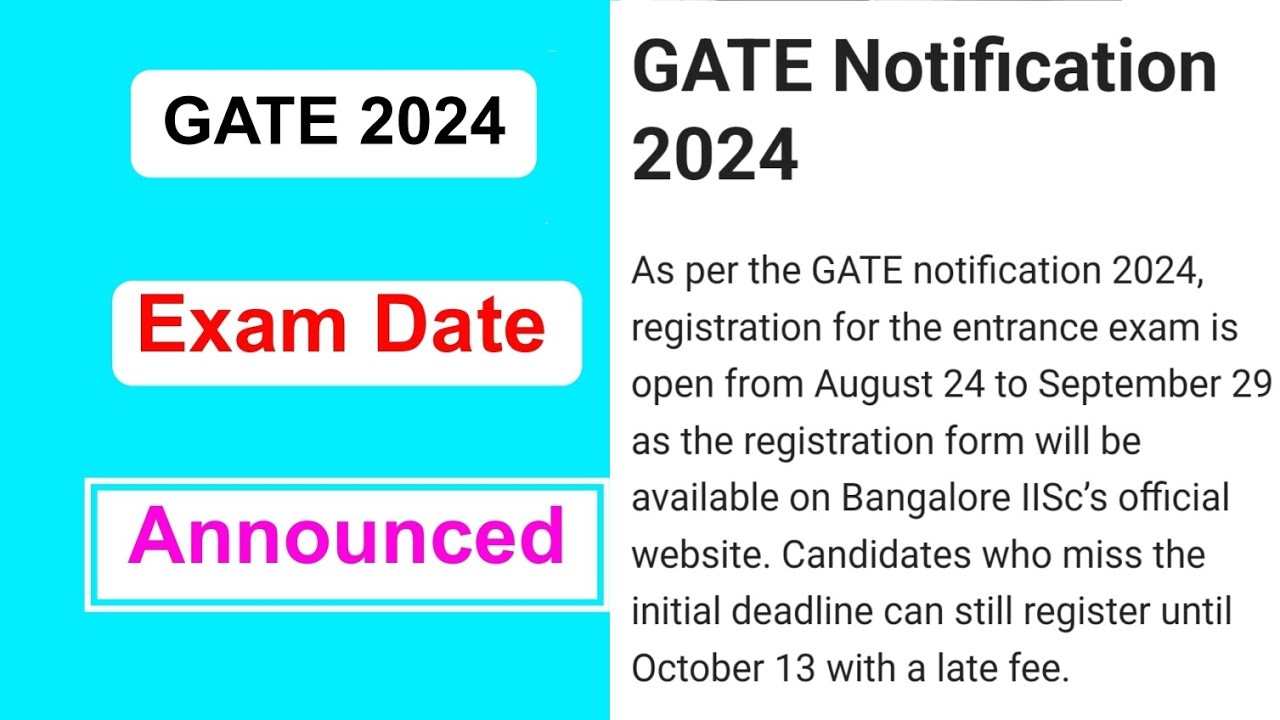 GATE 2024 Exam Date Announced | GATE Exam Date Full Details 2024