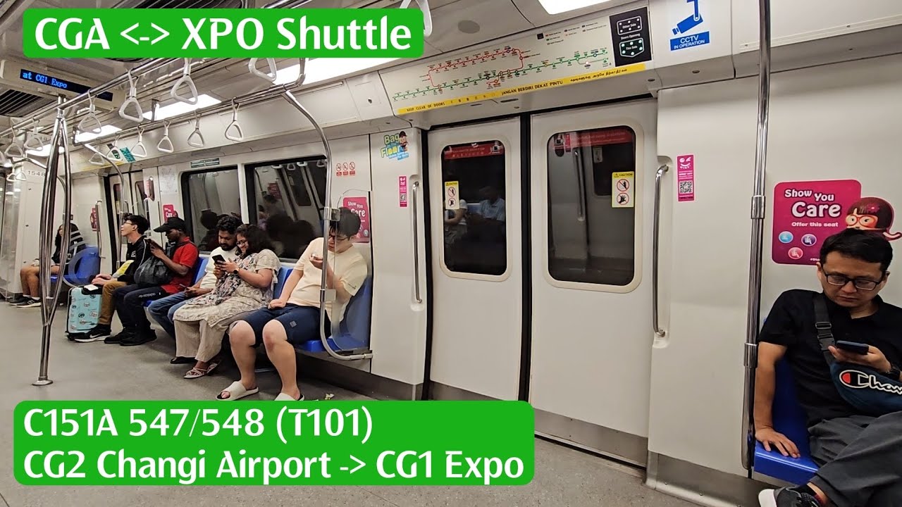 (EWL Closure: CGA - XPO Shuttle) SMRT KSF C151A 547/548 (T101) CG2 Changi Airport → CG1 Expo
