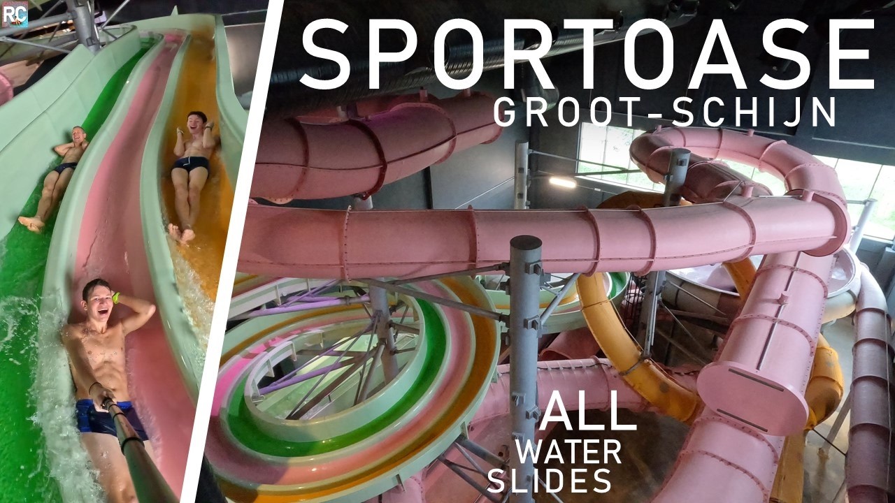 Awesome Water Slide Park in Belgium: Sportoase Antwerpen - Compilation 2024 | 4K POV