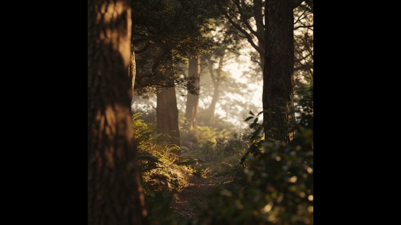 Peaceful Forest Sun Rays at Midnight | Ultra Realistic 8K Nature