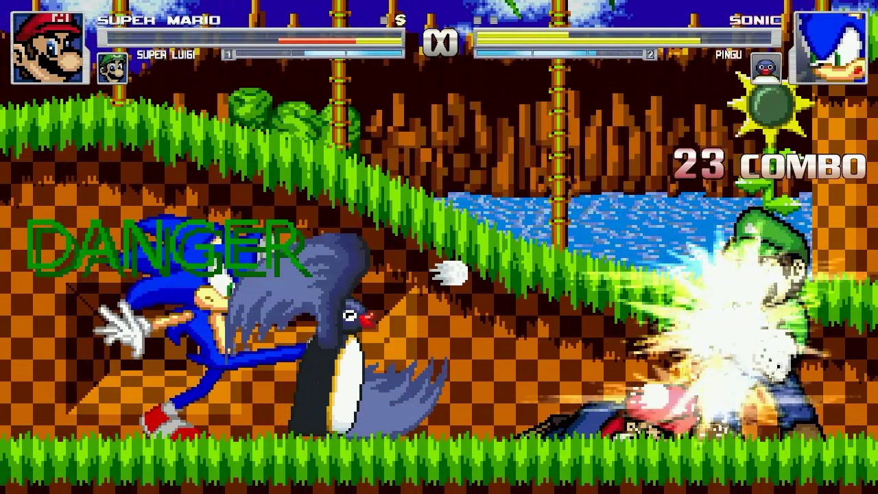 AN Mugen Request #988: Super Mario & Super Luigi VS Sonic & Pingu