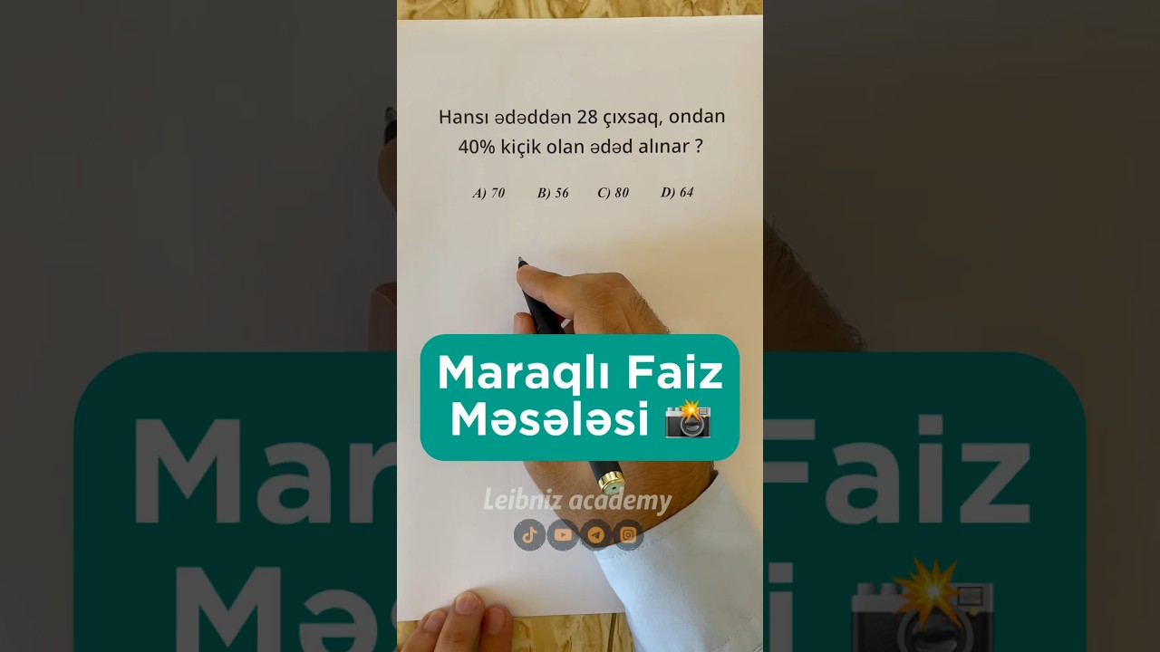 💎 FAİZ MƏSƏLƏSİ, M&Uuml;KƏMMƏL İZAH 💎 #riyaziyyat #abituriyent #dim #math #riyaziyyathazırlığı