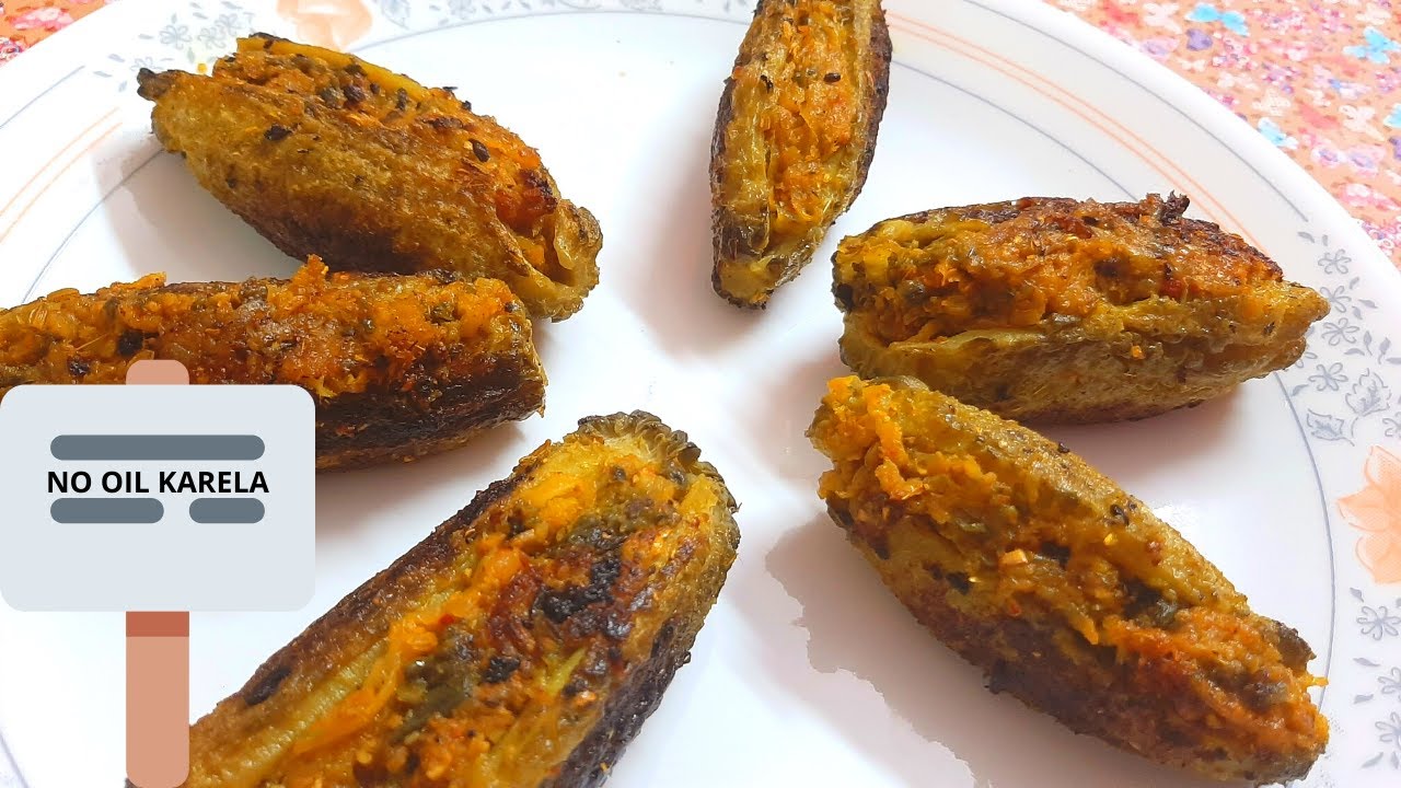 बिना तेल का बेहद स्वादिष्ट भरवां करेला | No Oil Bharwan Karela | No Oil Stuffed Karela