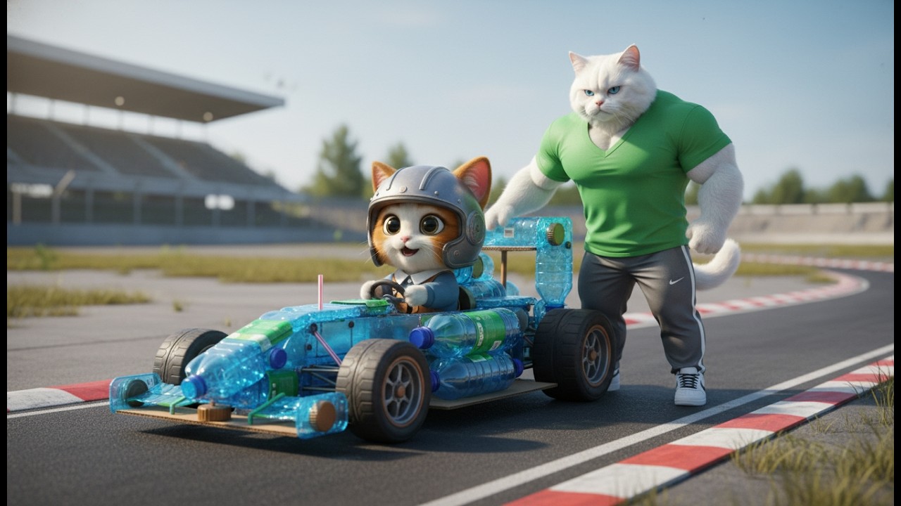 Cute Cat Tales: Kaka and the Race of the Heart - From Bottle Car to F1!