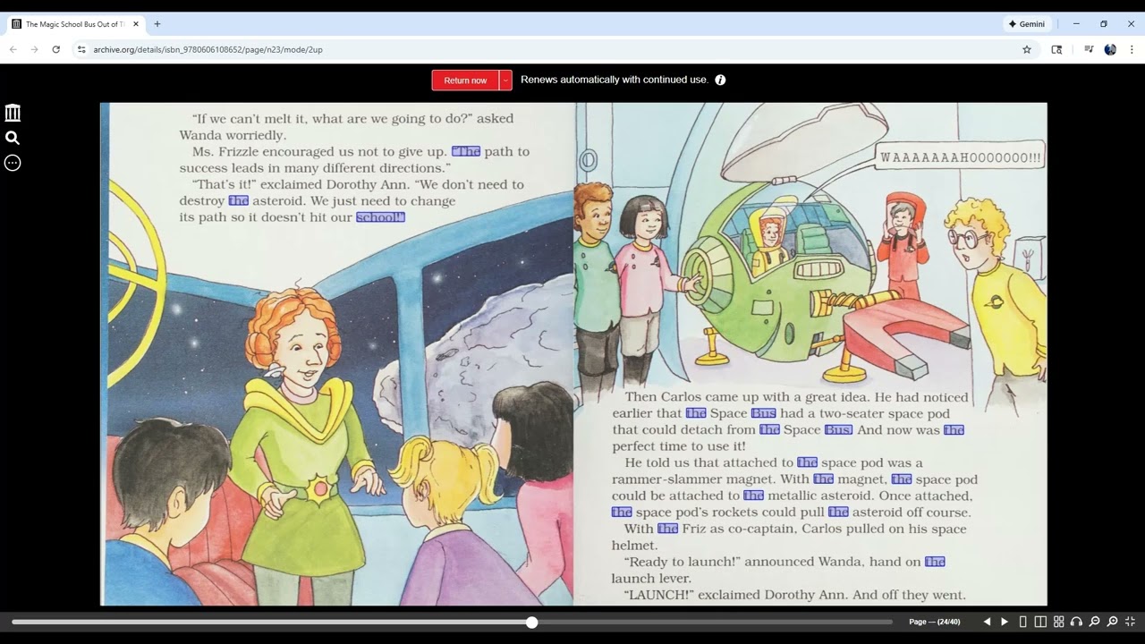 Story Time With Momma Bunny- The Magic School Bus Out Of This World