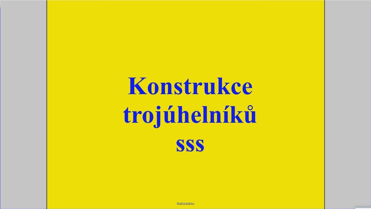Konstrukce trojúhelníku - sss