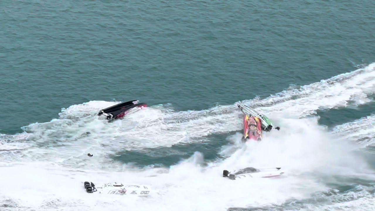 Super Stock Powerboat Crash And Flip - 2021 Race World Offshore Key West Championships