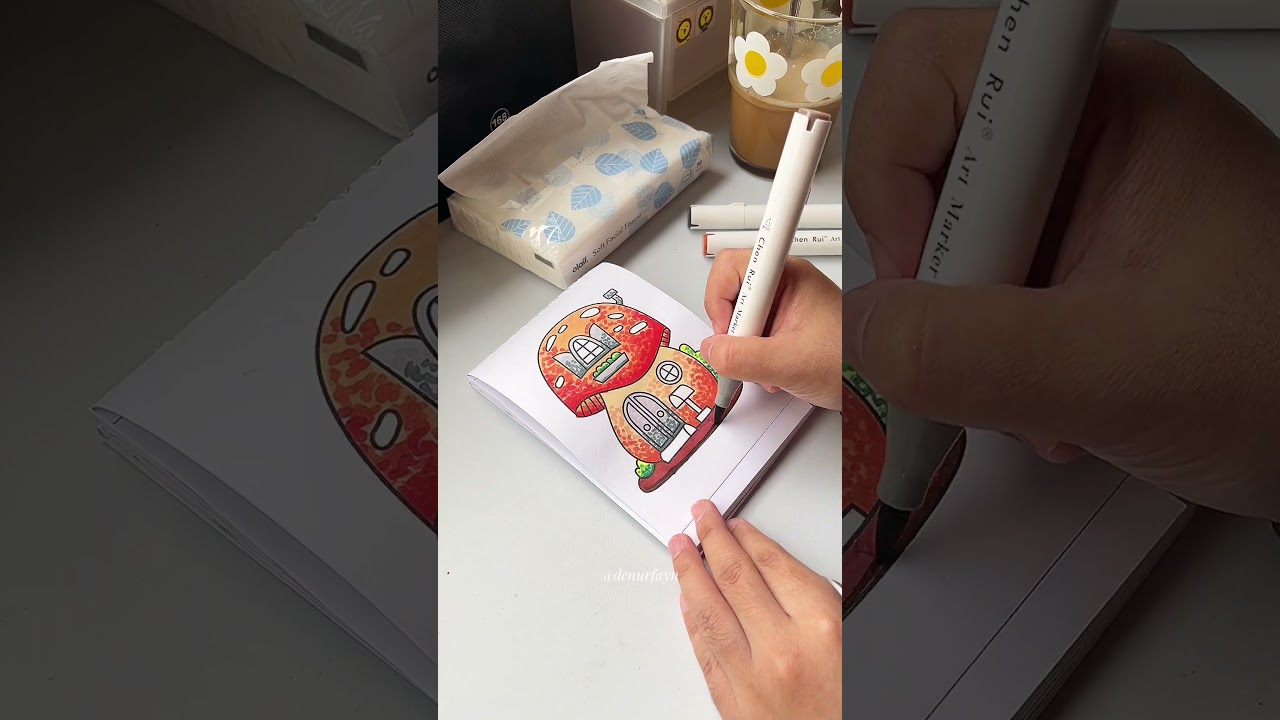 Simple coloring book A6 with chenrui markers ✨ 