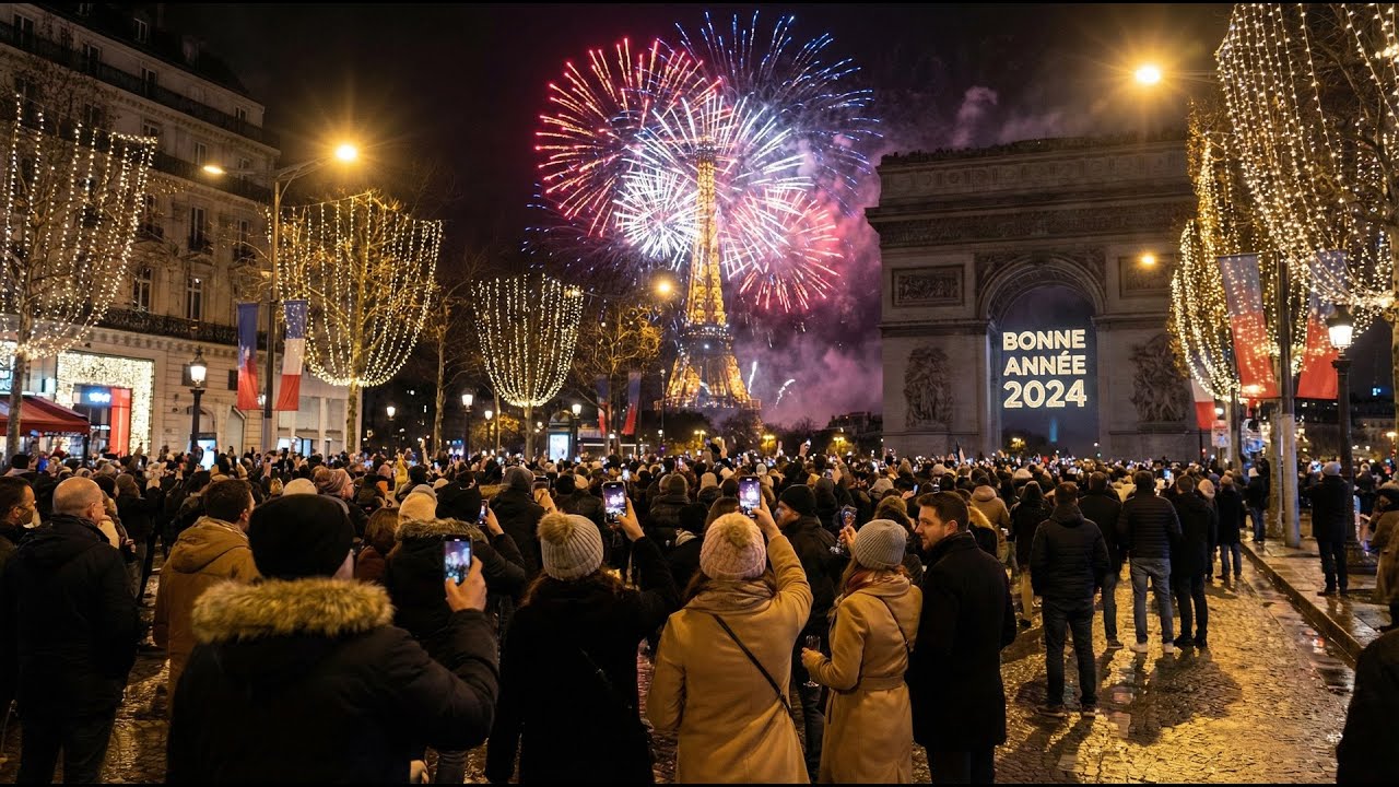 Paris Happy New Year 2026 💥 Paris | Live from Paris Eiffel Tower, Fireworks Paris, New Year France