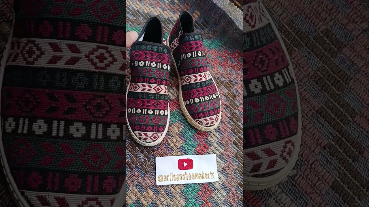 Kilim Set (EU 37) | Matching Slip-On Shoe + Ankle Boot (Handmade Textile Footwear)