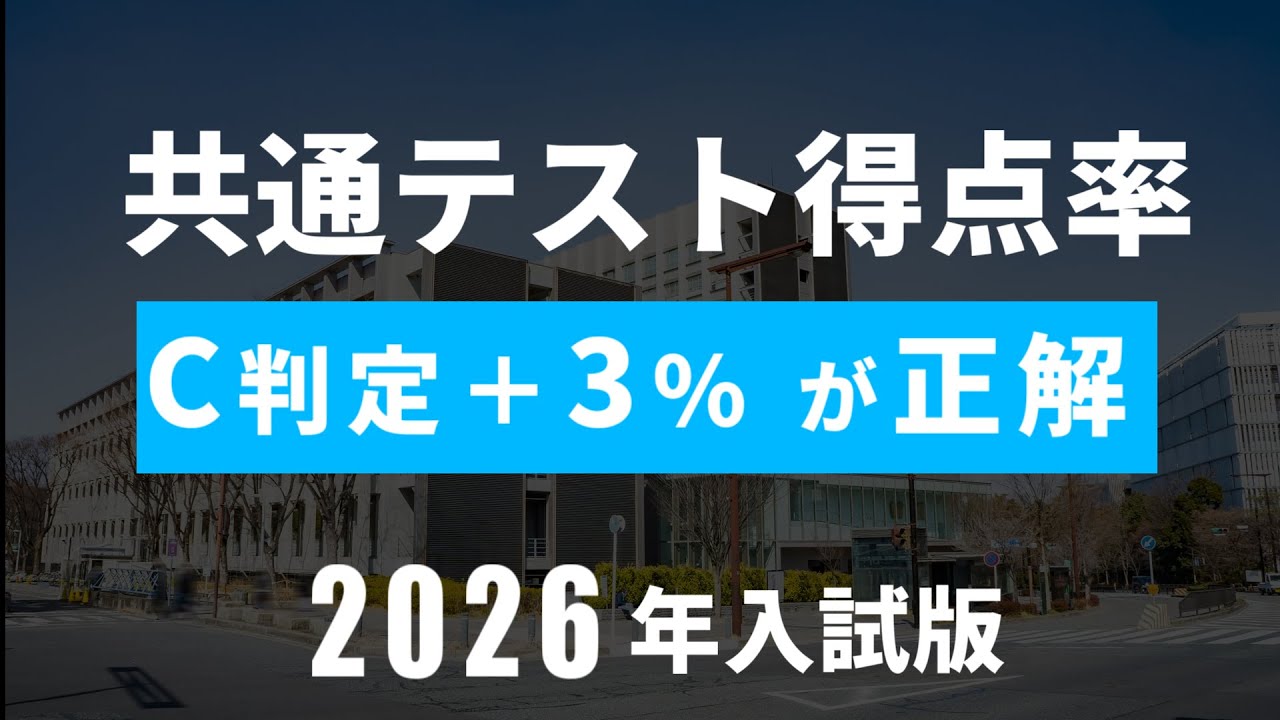 【共テリサーチ2026】共通テスト得点率「C判定＋3％」が正解な理由【国公立大志望者向け】