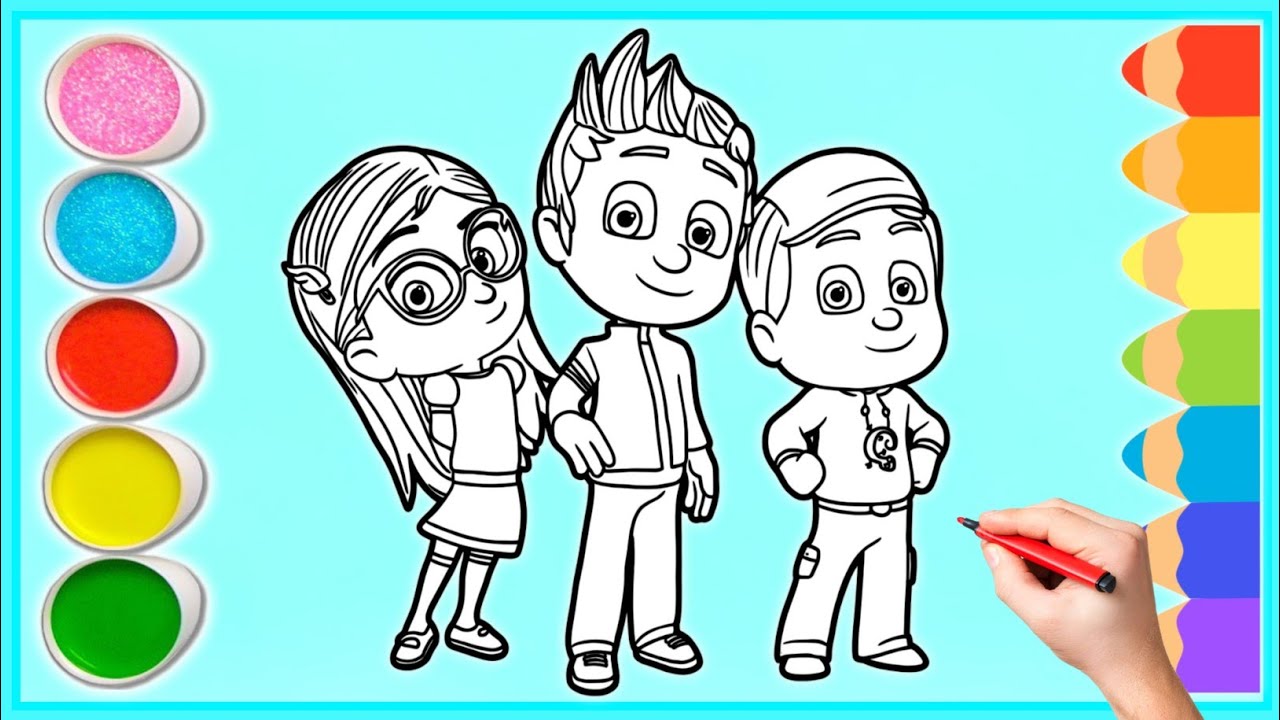 Как раскрасить персонажей PJ Masks – Амайю, Грега и Коннора | Раскраски PJ Masks для детей