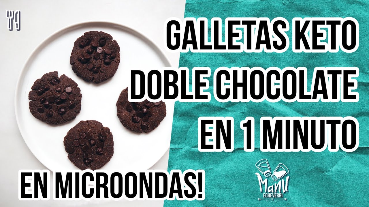 🍪GALLETAS KETO DE DOBLE CHOCOLATE 1 MINUTO EN MICROONDAS | KETO MICROWAVE COOKIES | Manu Echeverri
