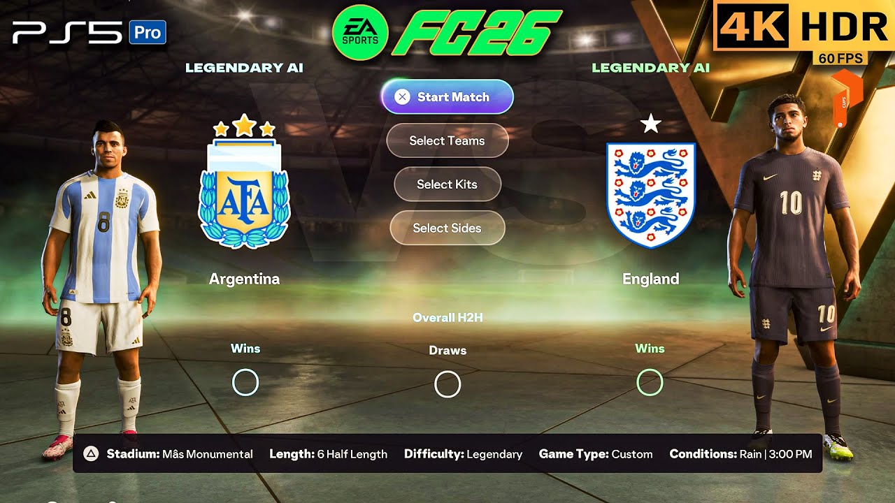 🇦🇷 ARGENTINA vs ENGLAND – FC 26 PS5 4K HDR #football #messi #judebellingham #fc26 #ps5 #4k #viral