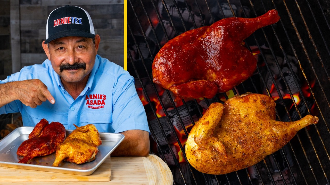 Два рецепта для POLLO ASADO: традиционная мексиканская курица-гриль и острый соус барбекю в техас...