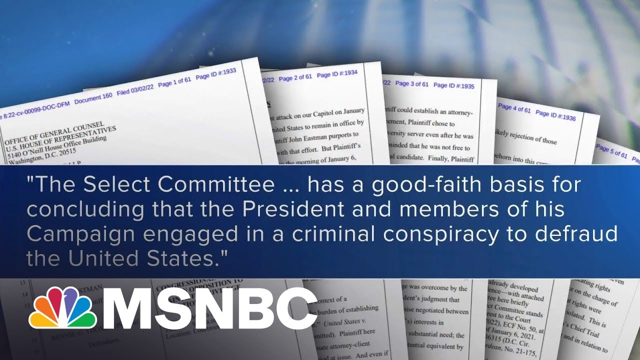 ‘Not Good Optics’ That Trump lawyer John Eastman Refused To Testify To Jan. 6 Committee