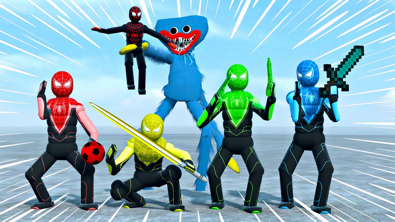 Spider-Man GAME Squad Saves Miles from Huggy Wuggy in EPIC RESCUE!
