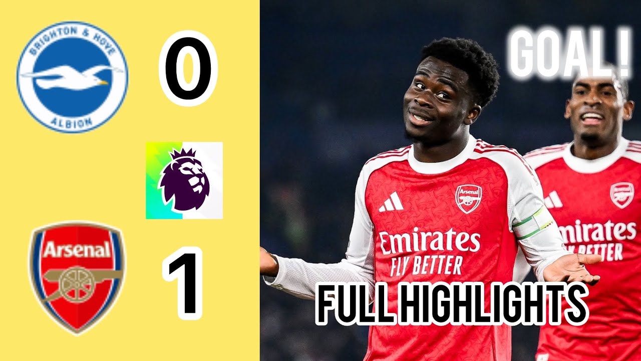 ARSENAL vs BRIGHTON 1-0 • BUKAYO SAKA goal • Highlights premier league • Fan View