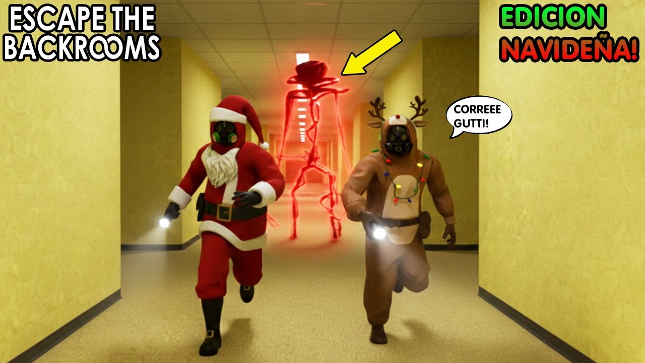 ESCAPA DE LOS BACKROOMS EDICION NAVIDEÑA! PRIMERA VEZ JUGANDO EL JUEGO ORIGINAL!! 😵😮