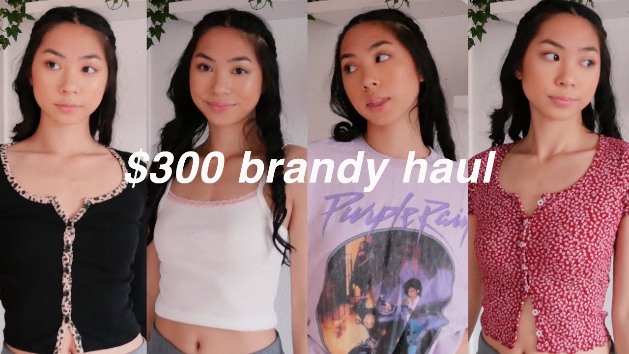 brandy melville try on clothing haul+ unboxing!🌺