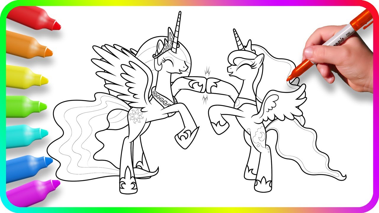 Coloring Pages MY LITTLE PONY. How to draw My Little Pony - Coloring MLP. Easy Drawing Tutorial Art
