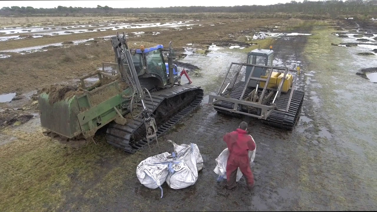 Techniques used to rewet and revegetate milled peat surfaces. Cumbrian Bogs LIFE+ Project