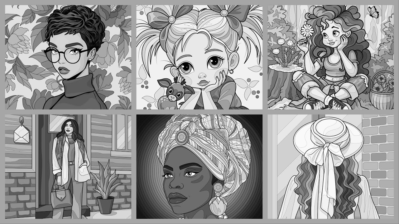 Beautiful Women and Girls Picture Collection Hey Color by Number Online Game #coloringbook #gameplay