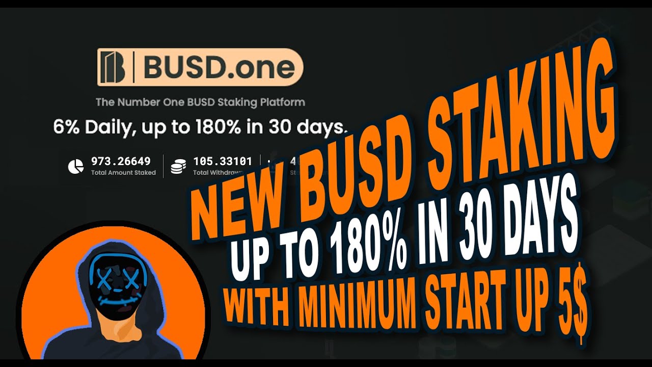 BUSD.One New Staking Platform with 180% in 30 Days. BUSD staking. (ENGLISH)