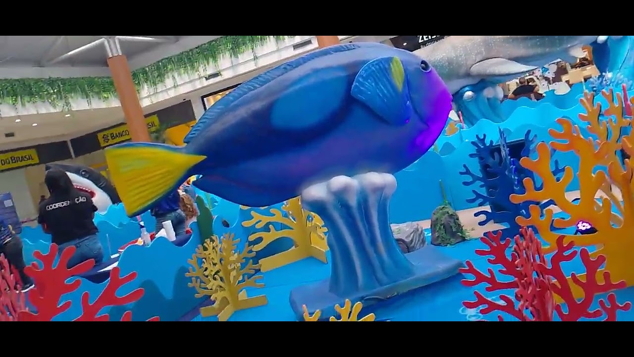 Fizeram um coral 🪸 no shopping Guararapes para as crianças tirar foto com os animais do fundo do mar