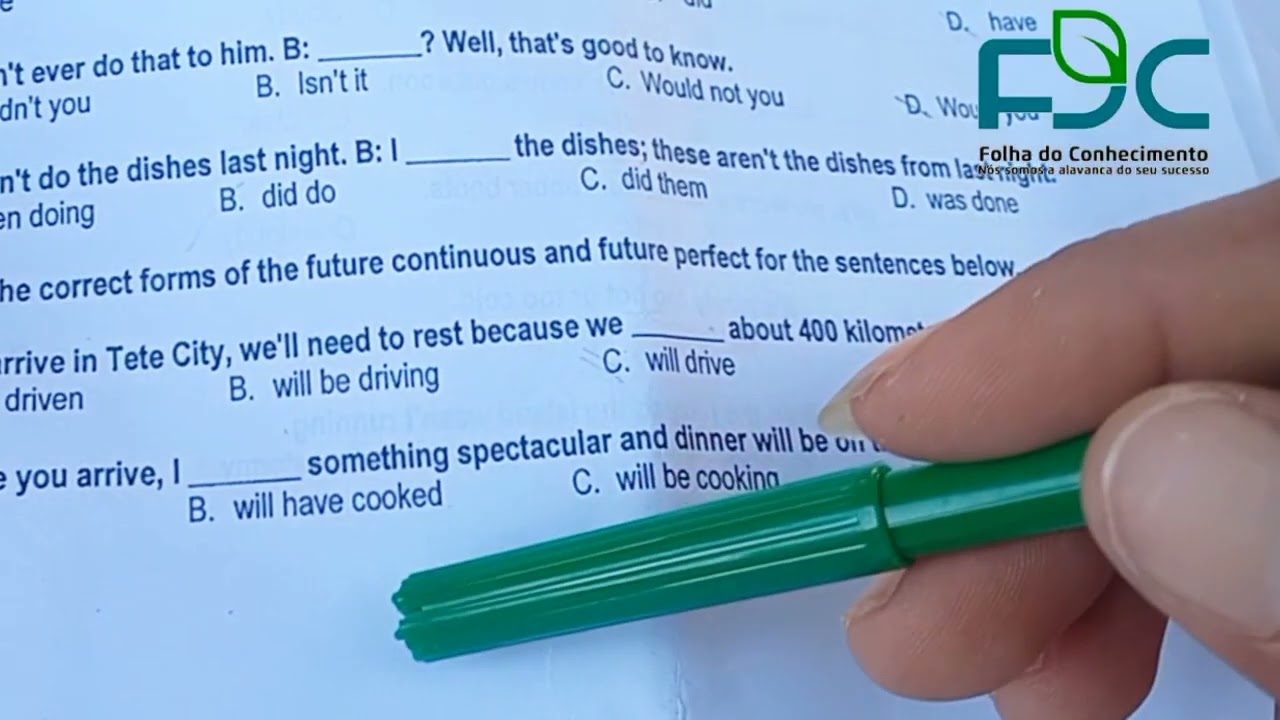 RESOLUÇÃO DO EXAME DE INGLÊS