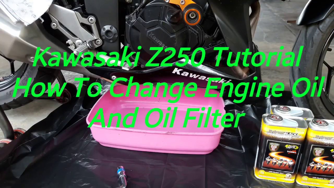 Kawasaki Z250 Tutorial : Engine Oil And Oil Filter Change