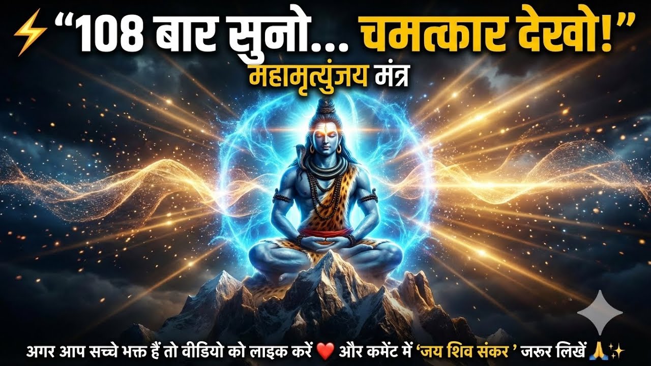 महामृत्युंजय मंत्र 108 बार पूर्ण जप | मंत्र के साथ भक्ति | रुद्राक्ष माला से 108 बार जप|महामृत्युंजय