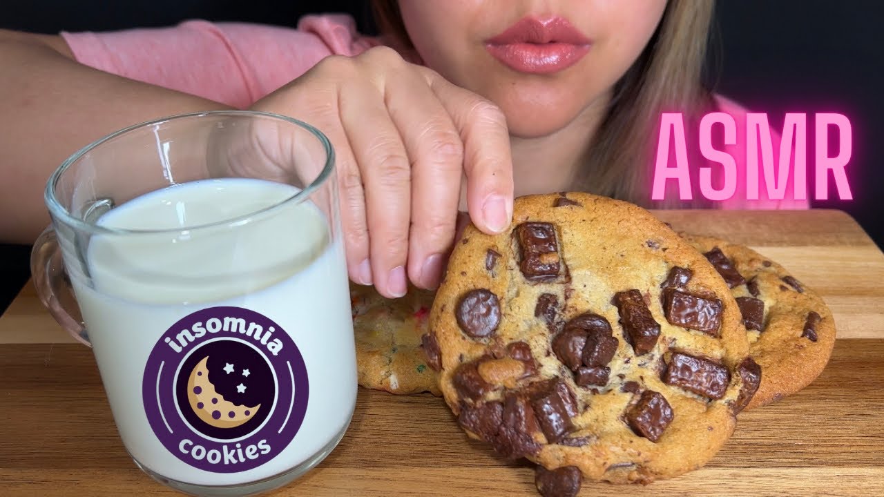ASMR Insomnia cookies and milk | No Talking MUKBANG