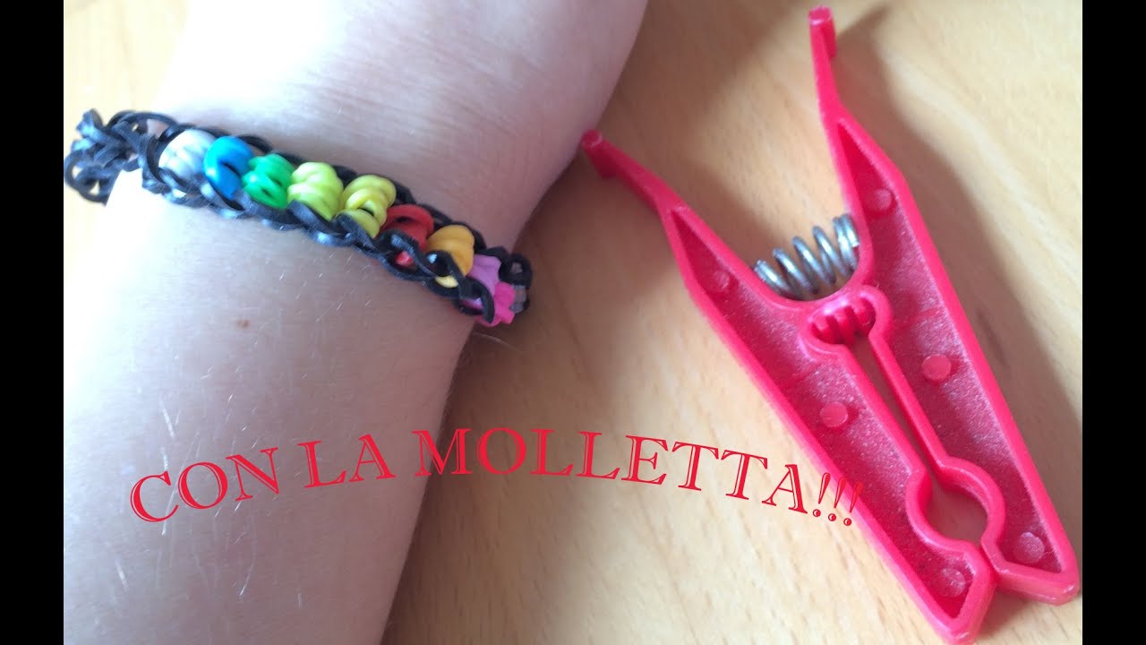 🔵 Bracciale con Rotolini Colorati- Spiegazioni con Molletta senza telaio- By Lilla