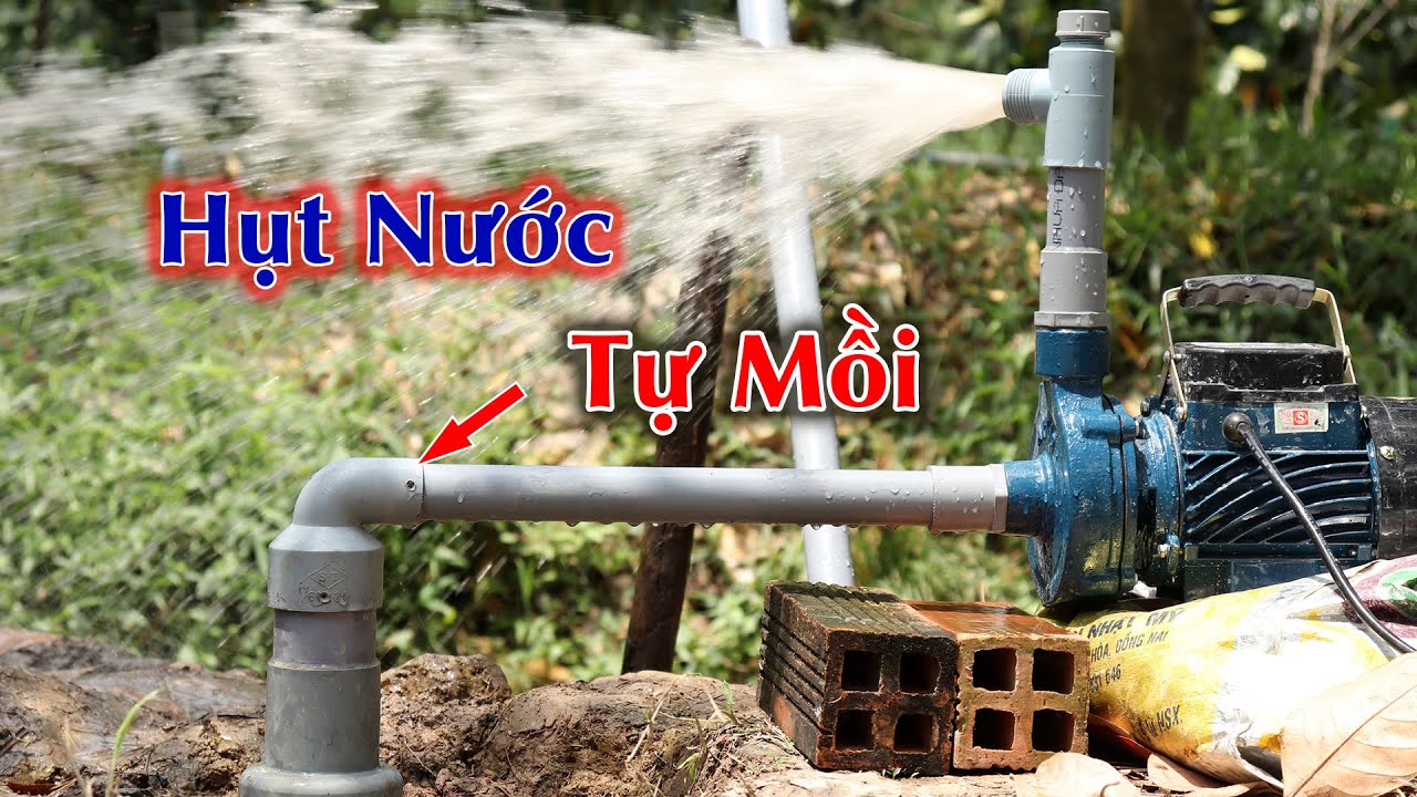 MẸO Lắp Máy bơm Giếng Khoan tự mồi tưới cây