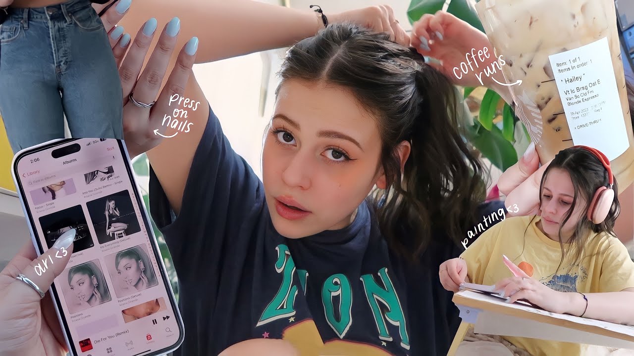 romanticizing my everyday life *doing my nails, errands, coffee runs* 🫶🏻🫧✨💅