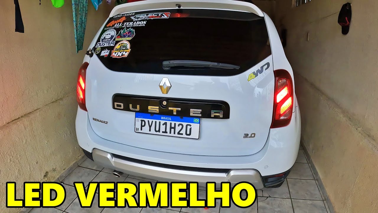 INSTALANDO LUZ DE LED NA COR VERMELHO NO SISTEMA DE FREIO DA DUSTER 4X4 2017
