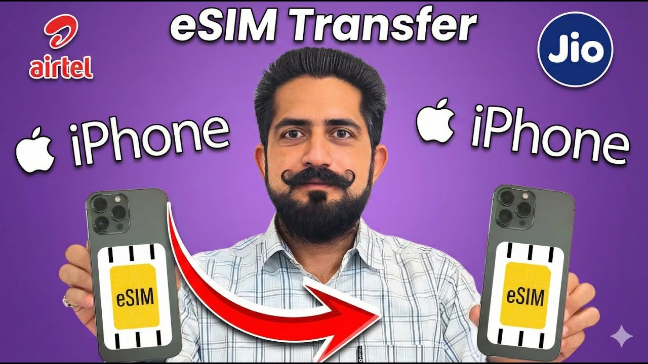 How to Transfer eSIM to New iPhone | Airtel & Jio | iPhone to iPhone eSIM Transfer (Hindi)