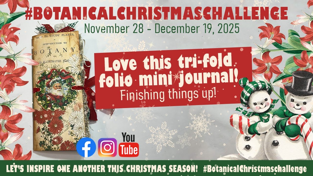 Wrapping up the Trifold Double Mini Journal  l  #BotanicalChristmasChallenge l FREEBIES.