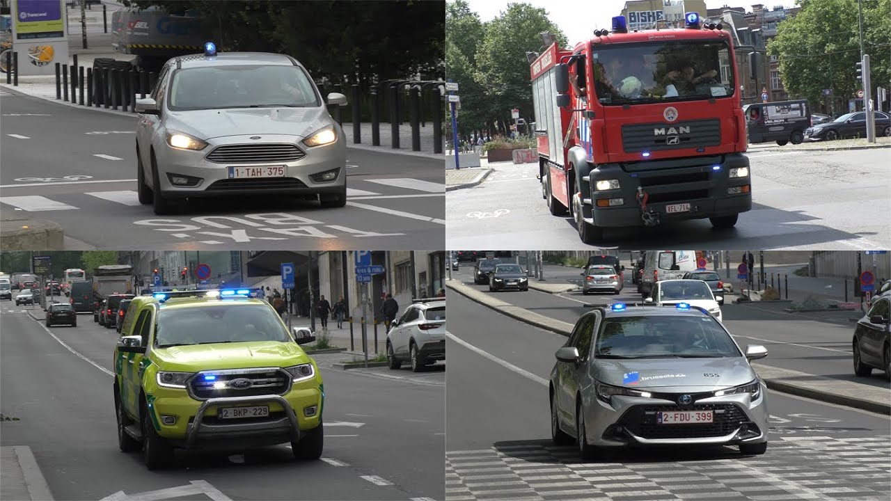 [XXL Brussels collection Part 2!] Police, Fire Department and more responding Code 3 in Brussels