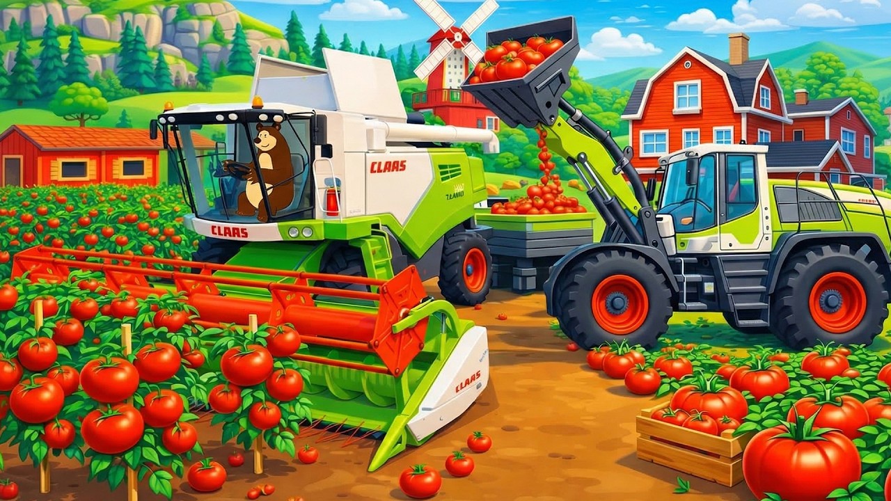 Farm Work: Planting and Harvesting Tomatoes 🍅🚜| Real Farm Animation