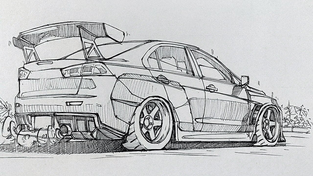 Drawing a Lancer Evolution X