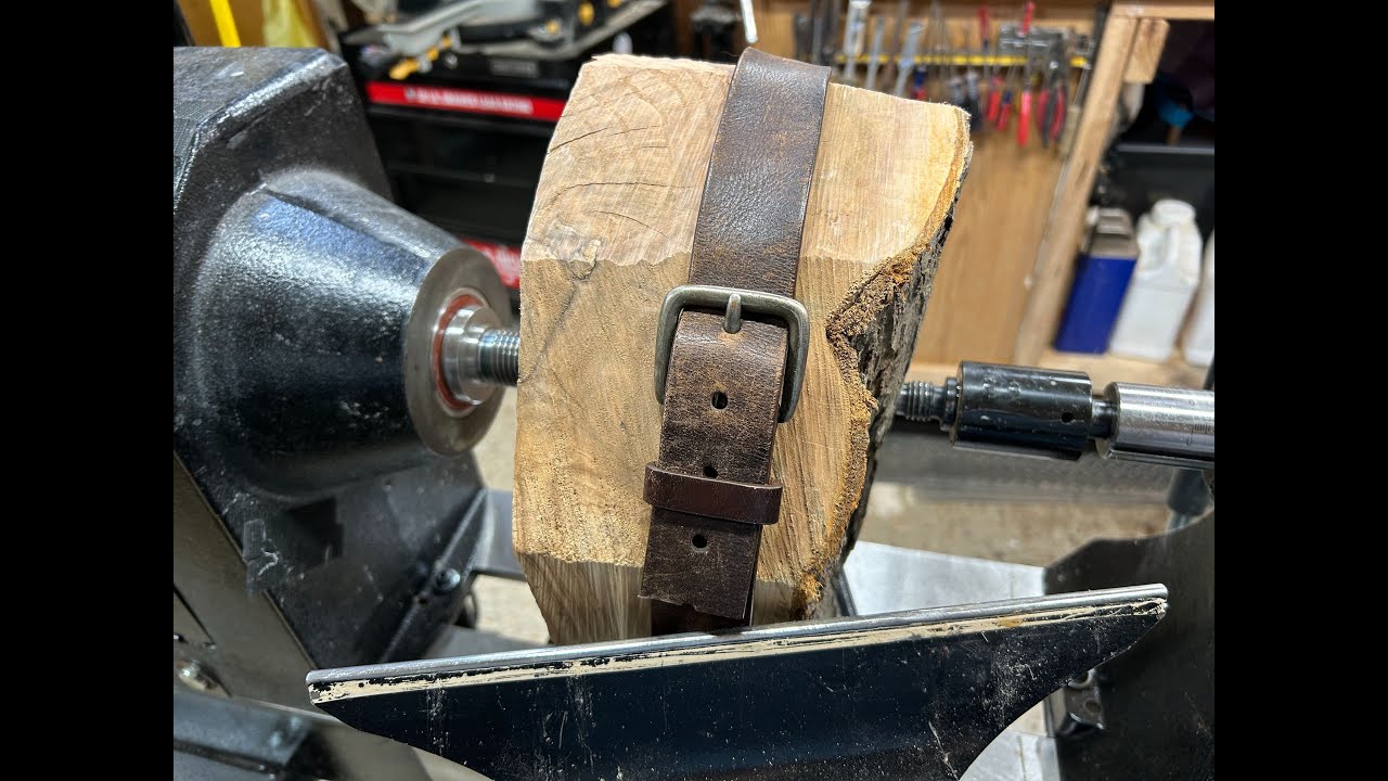 Woodturning with Applewood, leather and  poem