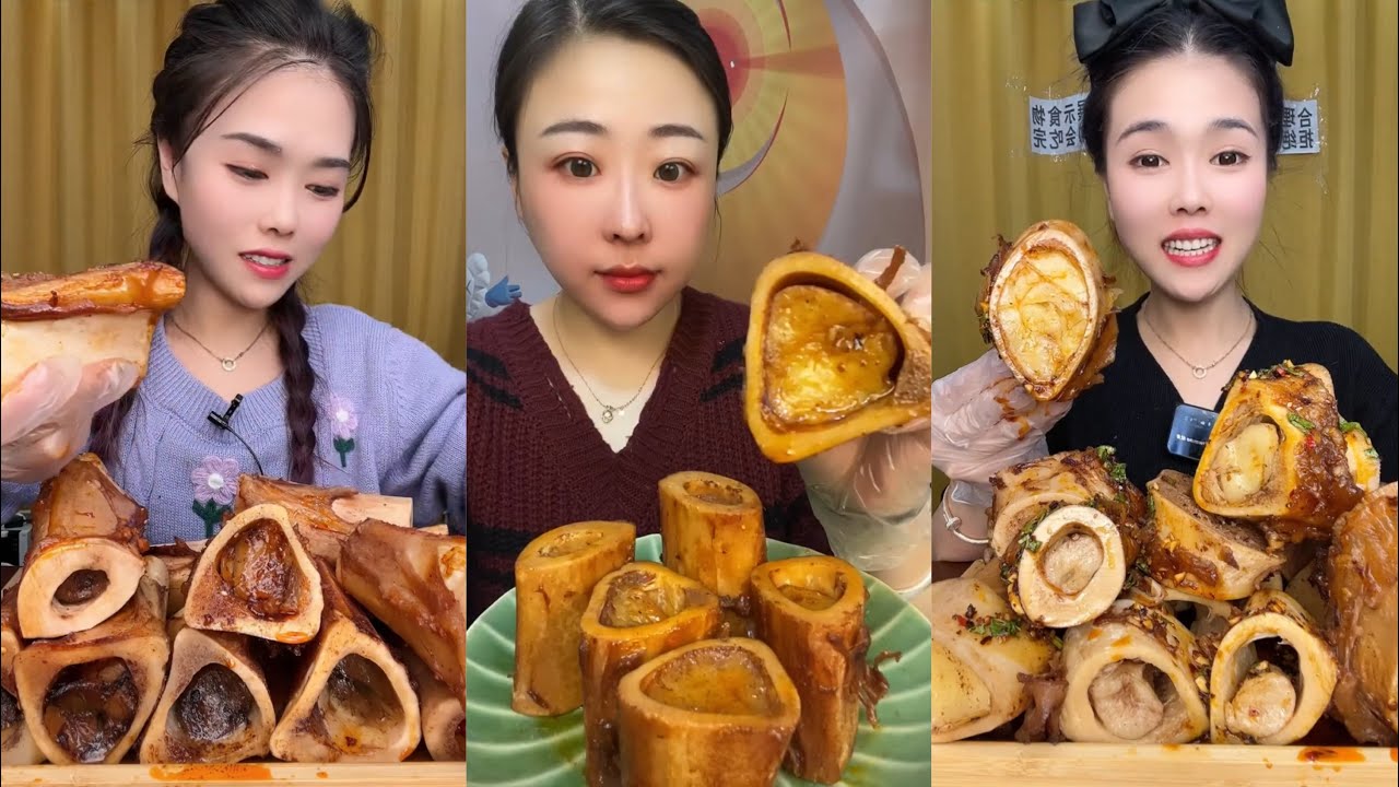MUKBANG beef bone marrow ASMR  - The best of delicious Slime food #582