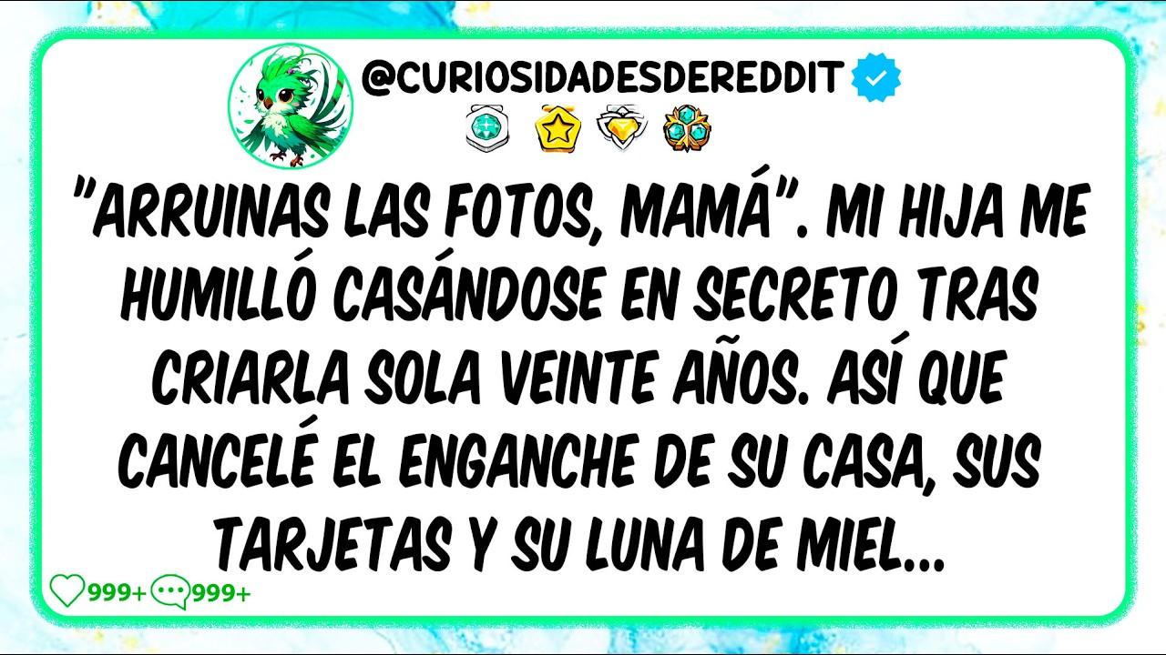 Arruinas las Fotos Mamá. Mi HIJA me HUMILLÓ Casándose en SECRETO tras Criarla SOLA Veinte Años