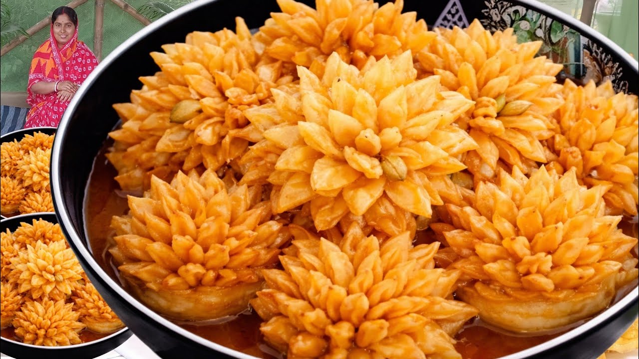 এই রকম ফুল  মিষ্টি খুঁজলেও দোকানে পাবেন না! Flower sweet goja recipe 